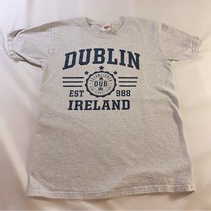 Fruit of the Loom Grey Dublin Ireland Short Sleeve T-Shirt - Size S